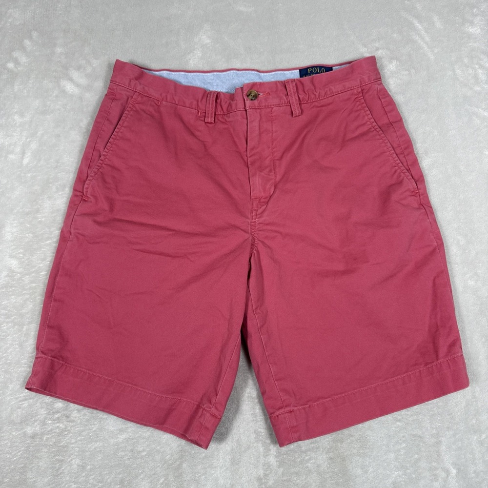 Polo Ralph Lauren Shorts Mens 30 Pink Chino Stretch Classic Fit 9" Preppy Pocket